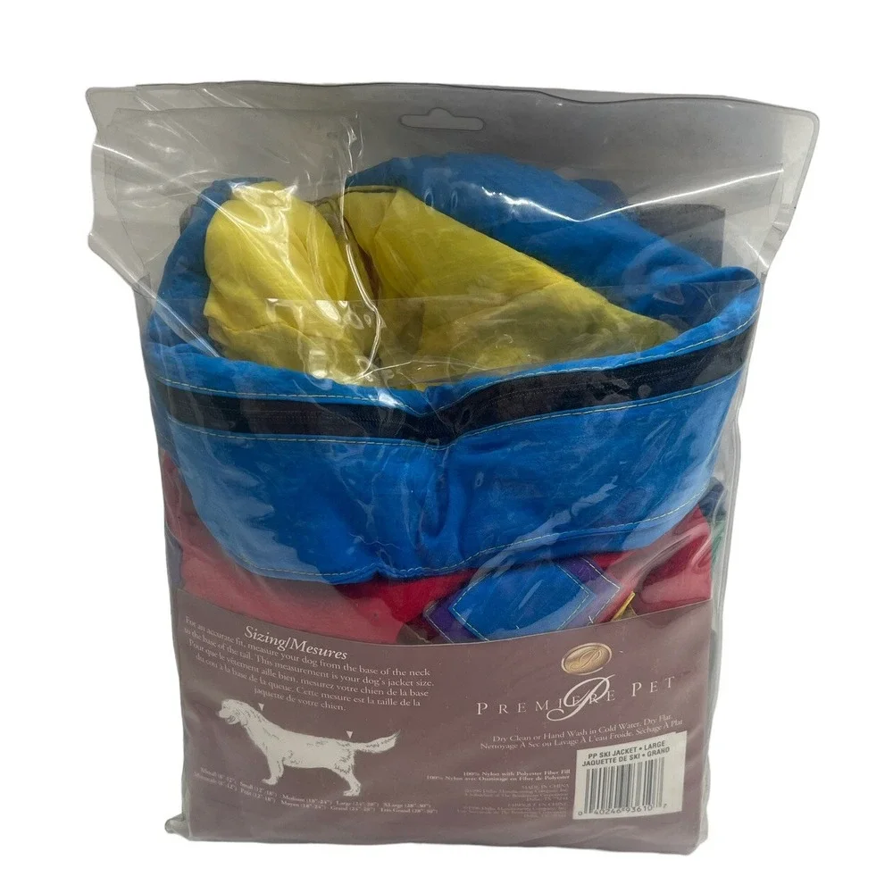 Dog Coat Premier Pet Winter Ski Jacket Size Large Blue Red New In Package